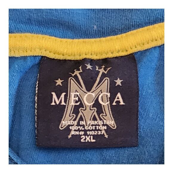 Mecca 2XL T-Shirt Men's Y2K Ocean Graphic Blue Octopus Tentacle Skater 90s Tee - Picture 3 of 9